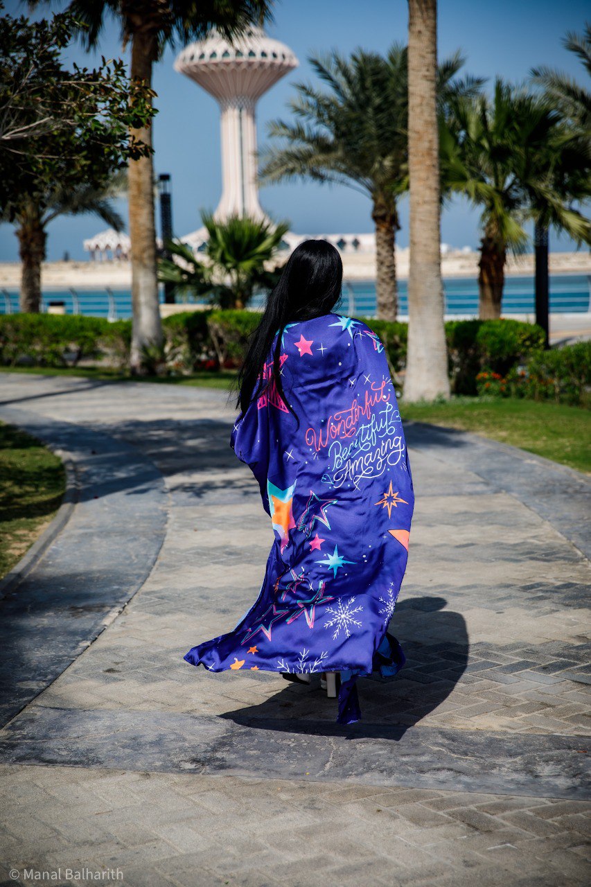 Stars abaya Fabric:satin