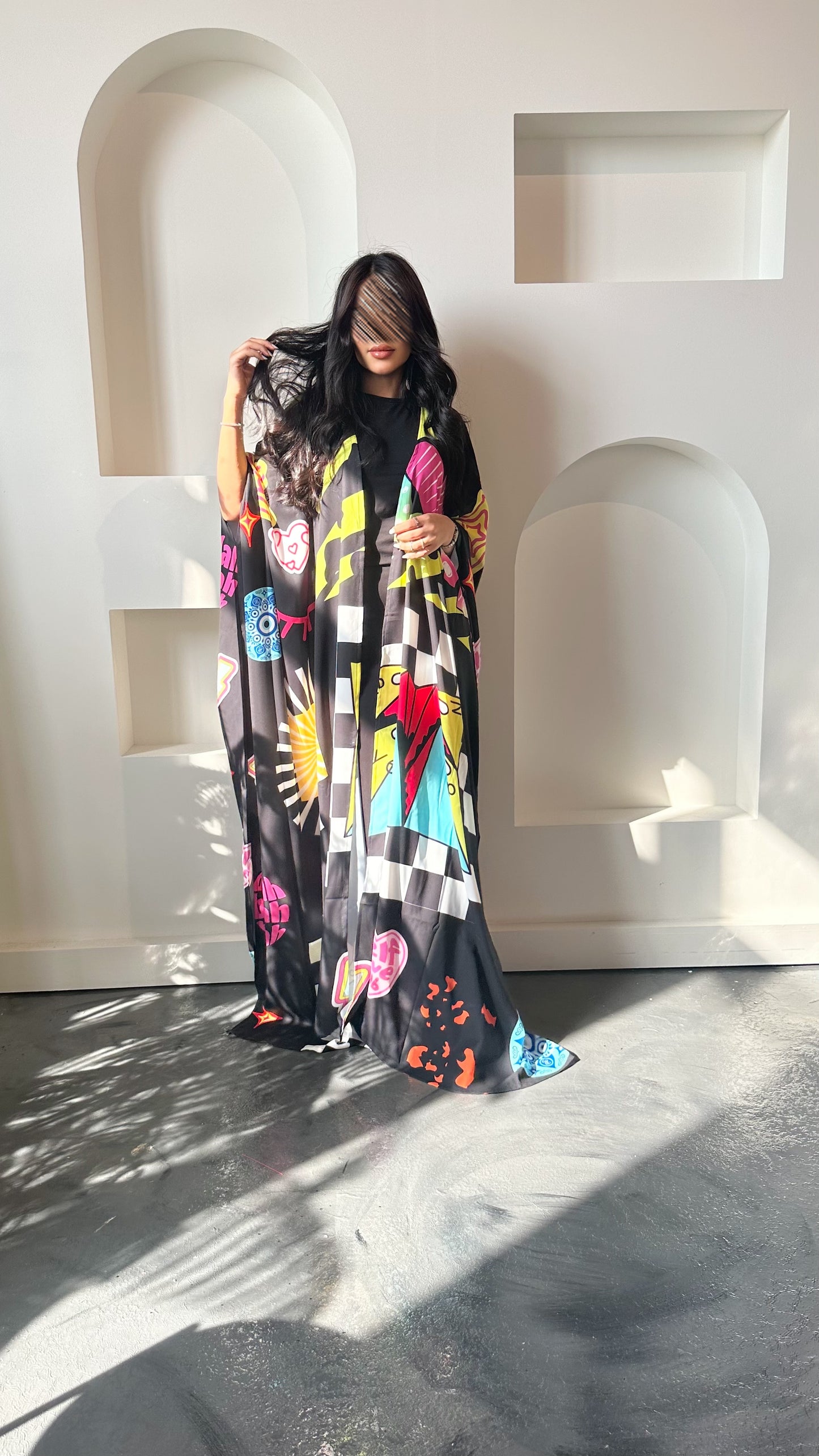 Power girl abaya Fabric:Italian crepe