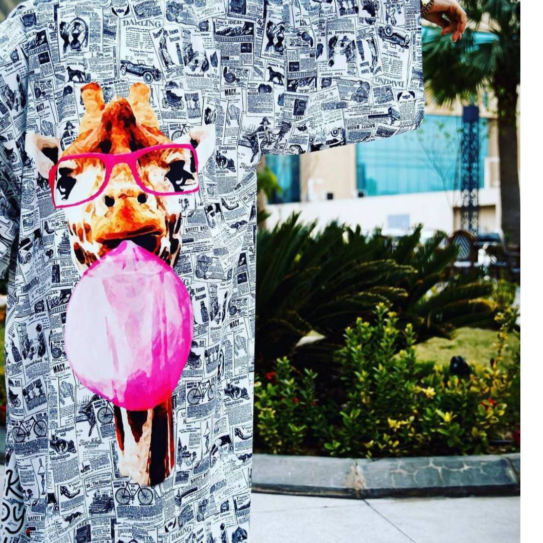 Giraffe design Fabric:crepe