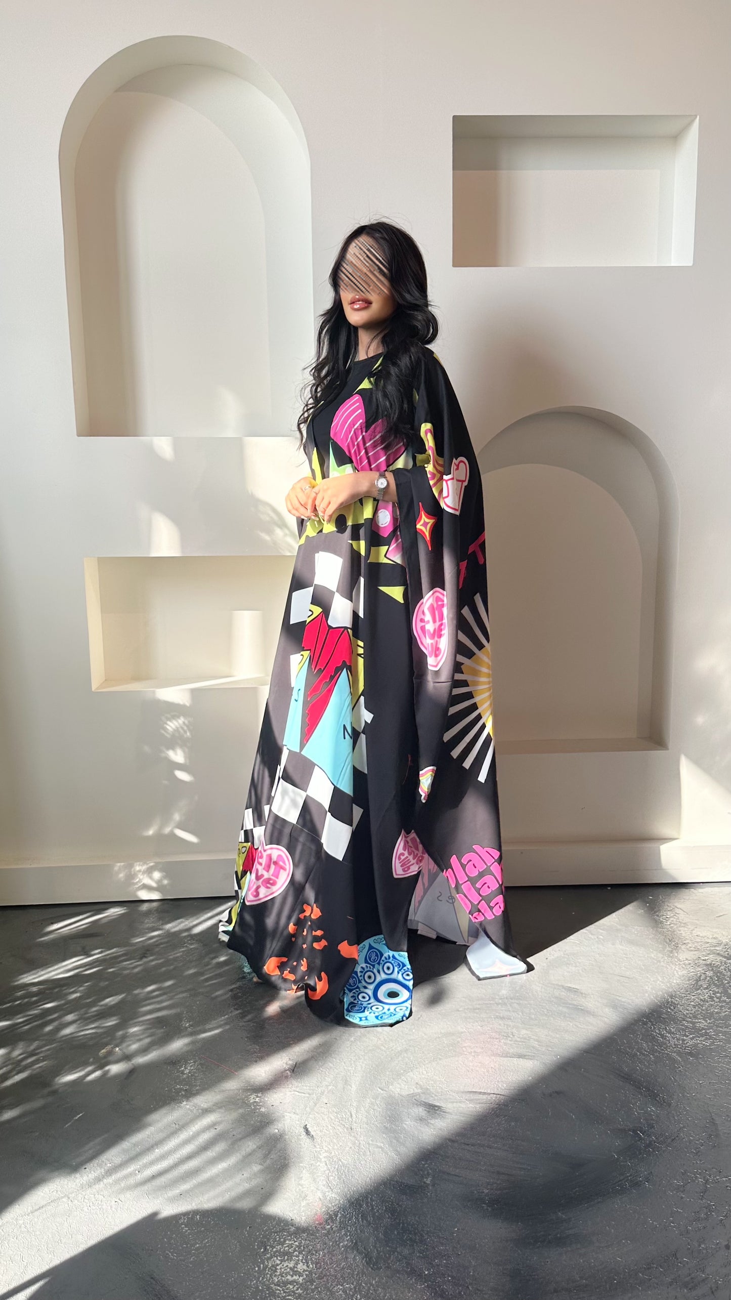 Power girl abaya Fabric:Italian crepe
