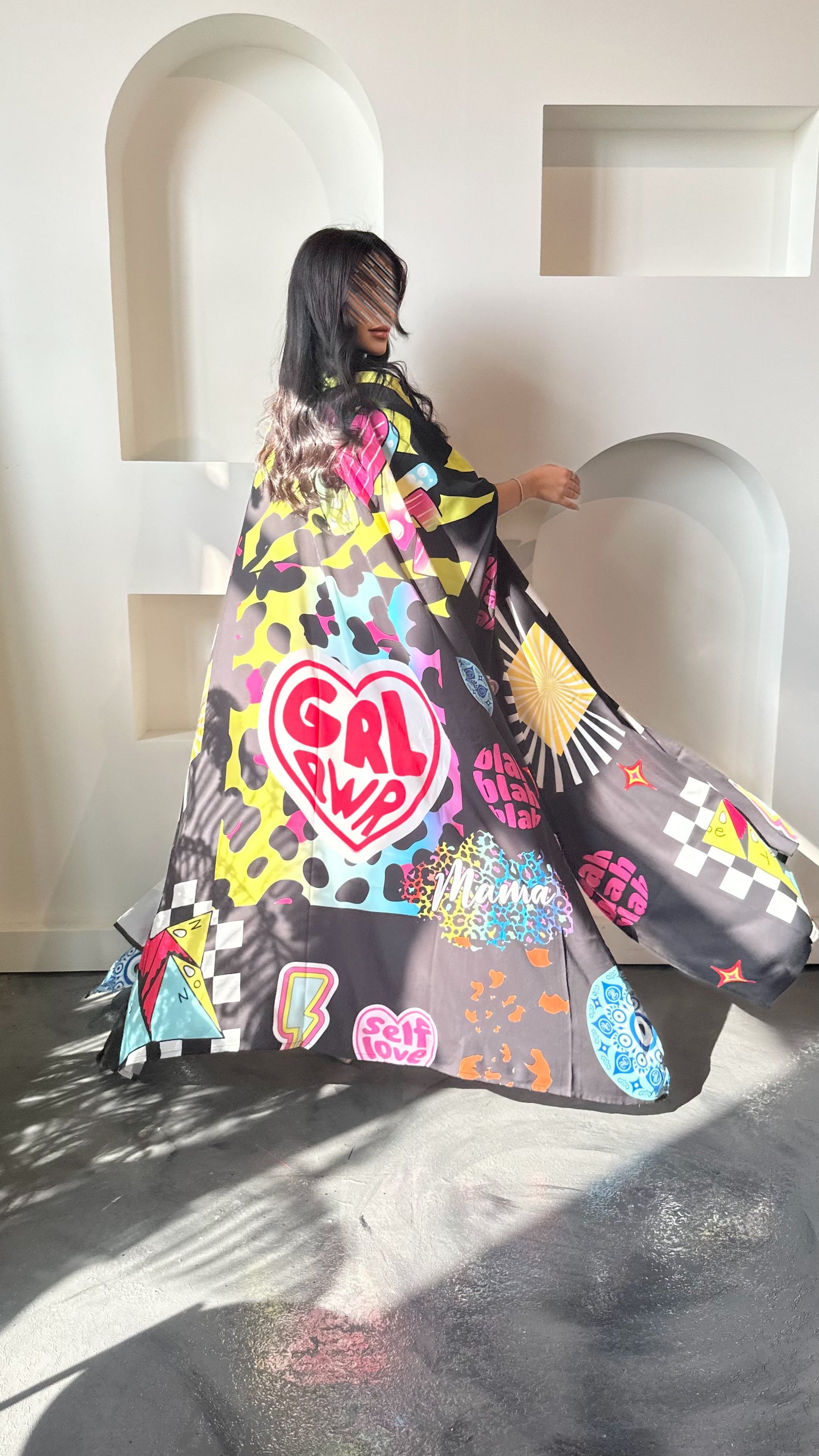 Power girl abaya Fabric:Italian crepe