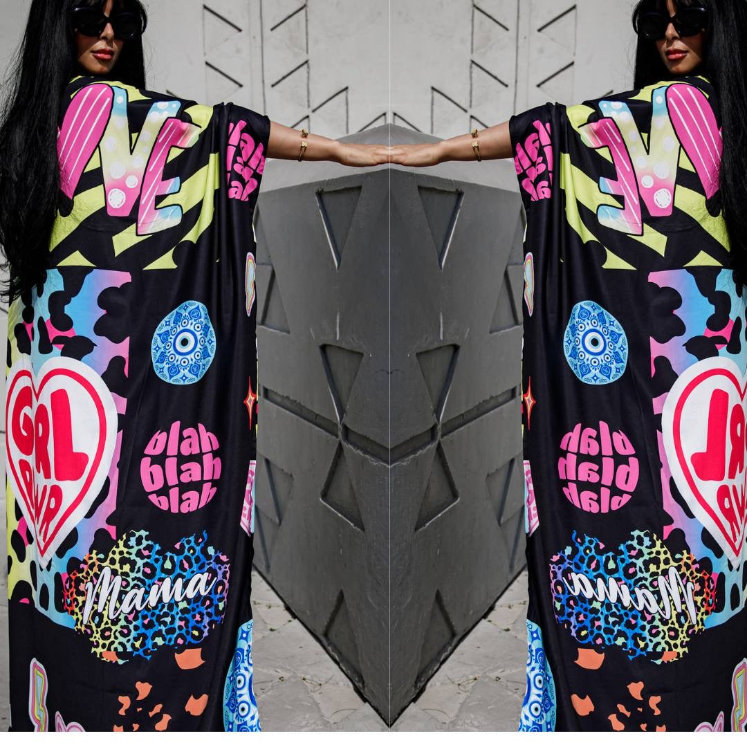 Power girl abaya Fabric:Italian crepe